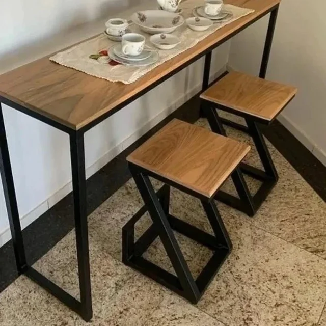 میز کافه چوب فلز